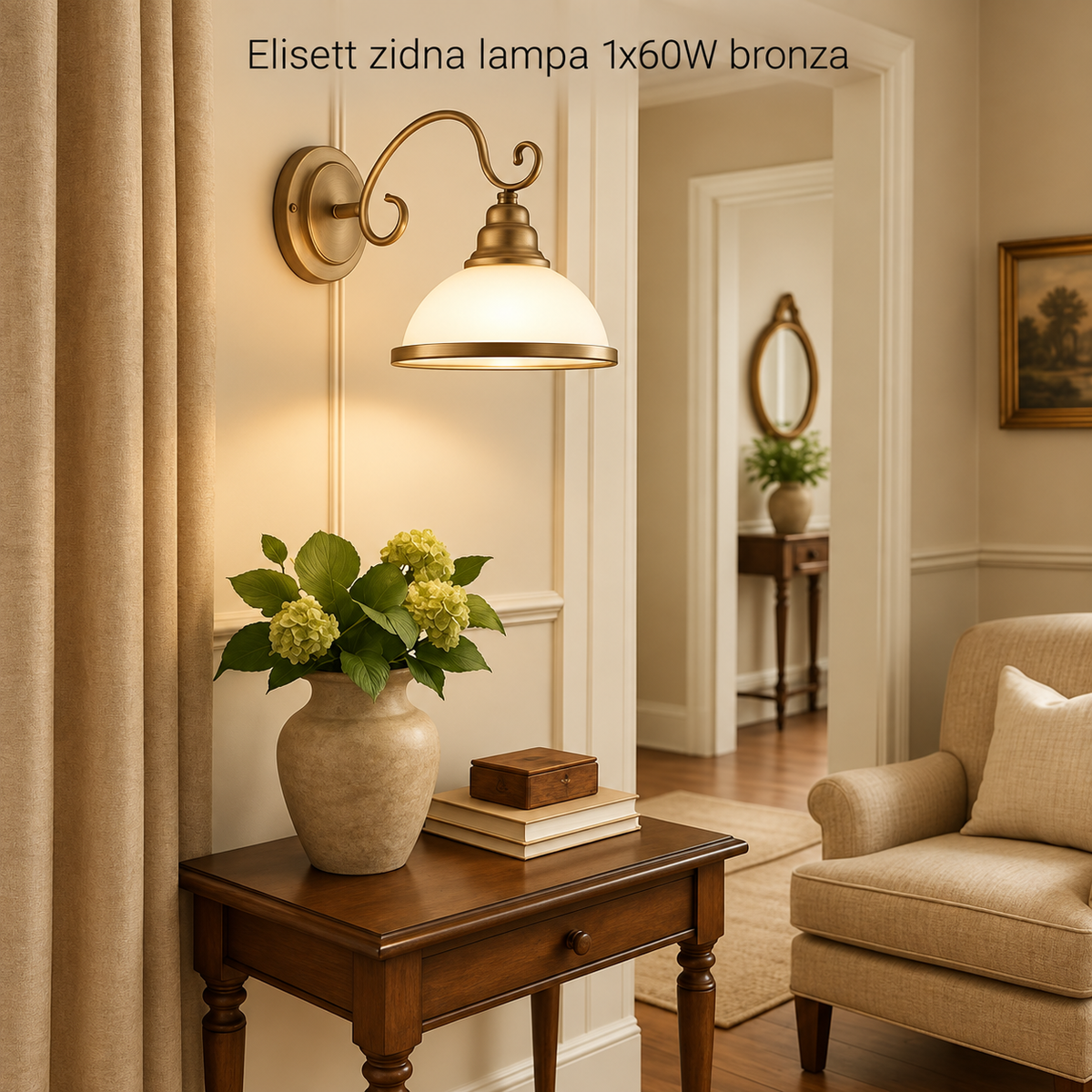 Elisett zidna lampa E27 1x60W bronza