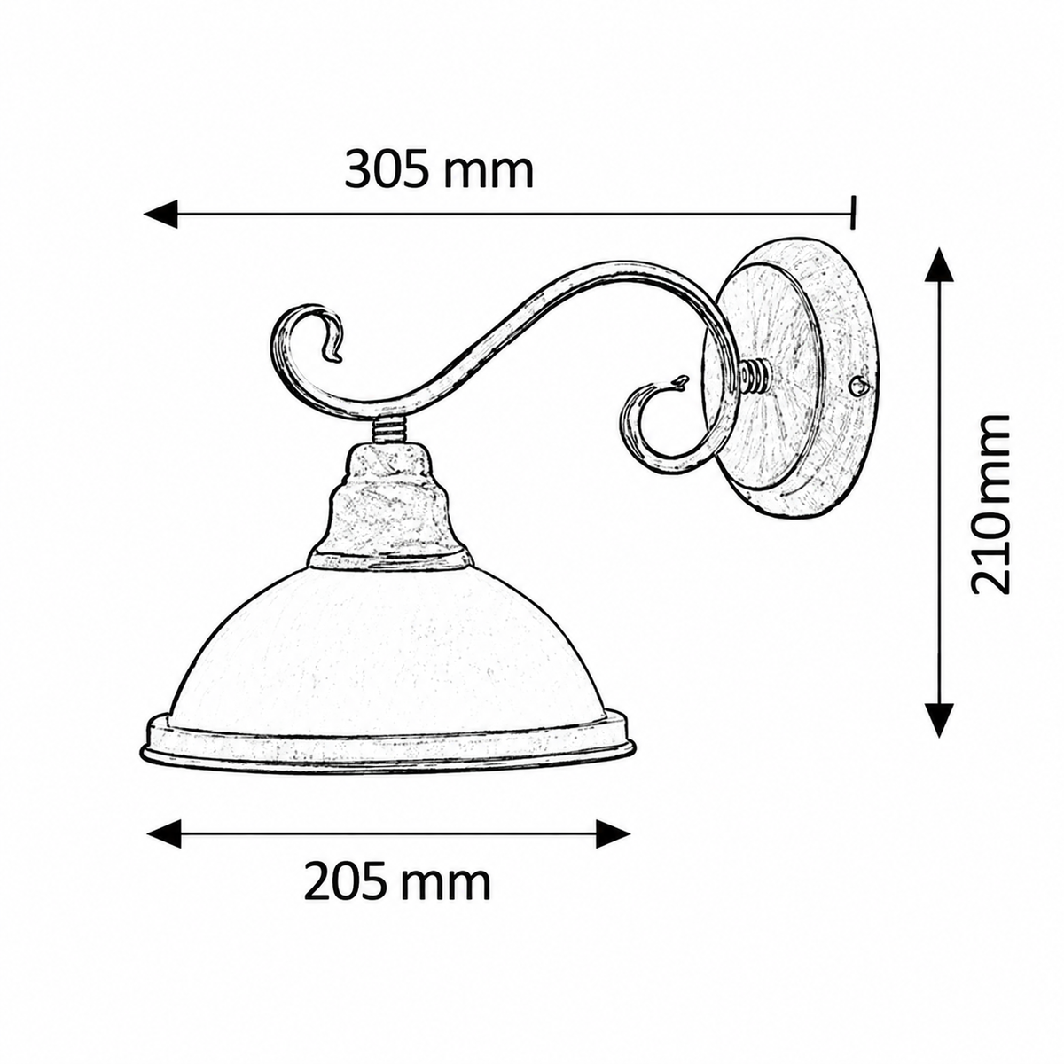 Elisett zidna lampa E27 1x60W bronza