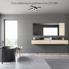 Evan plafonska kupatilska crna LED 18W 4000K