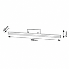 Evan zidna kupatilska crna LED 12W 4000K 49cm