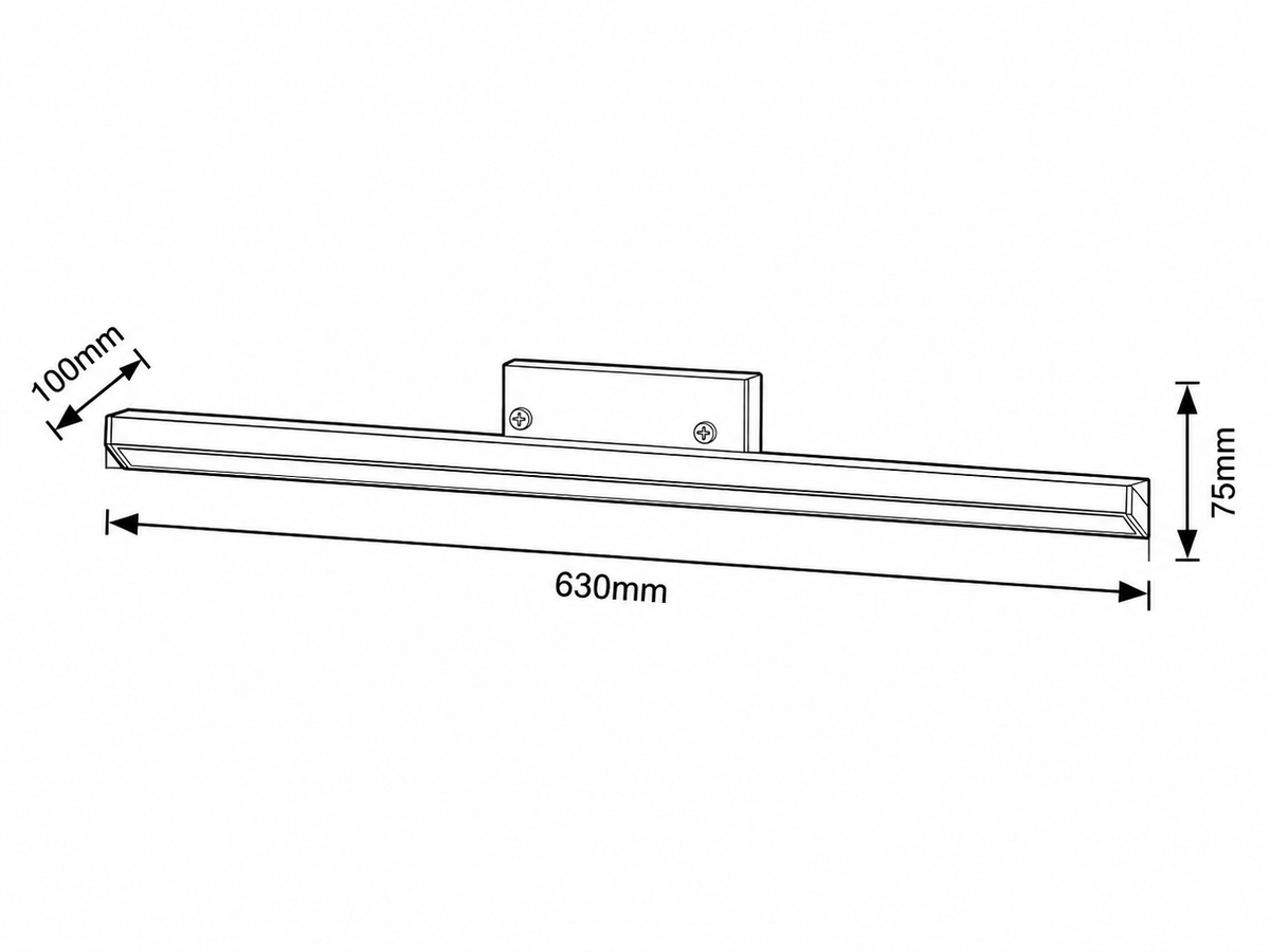 Evan zidna kupatilska crna LED 18W 4000K 63cm