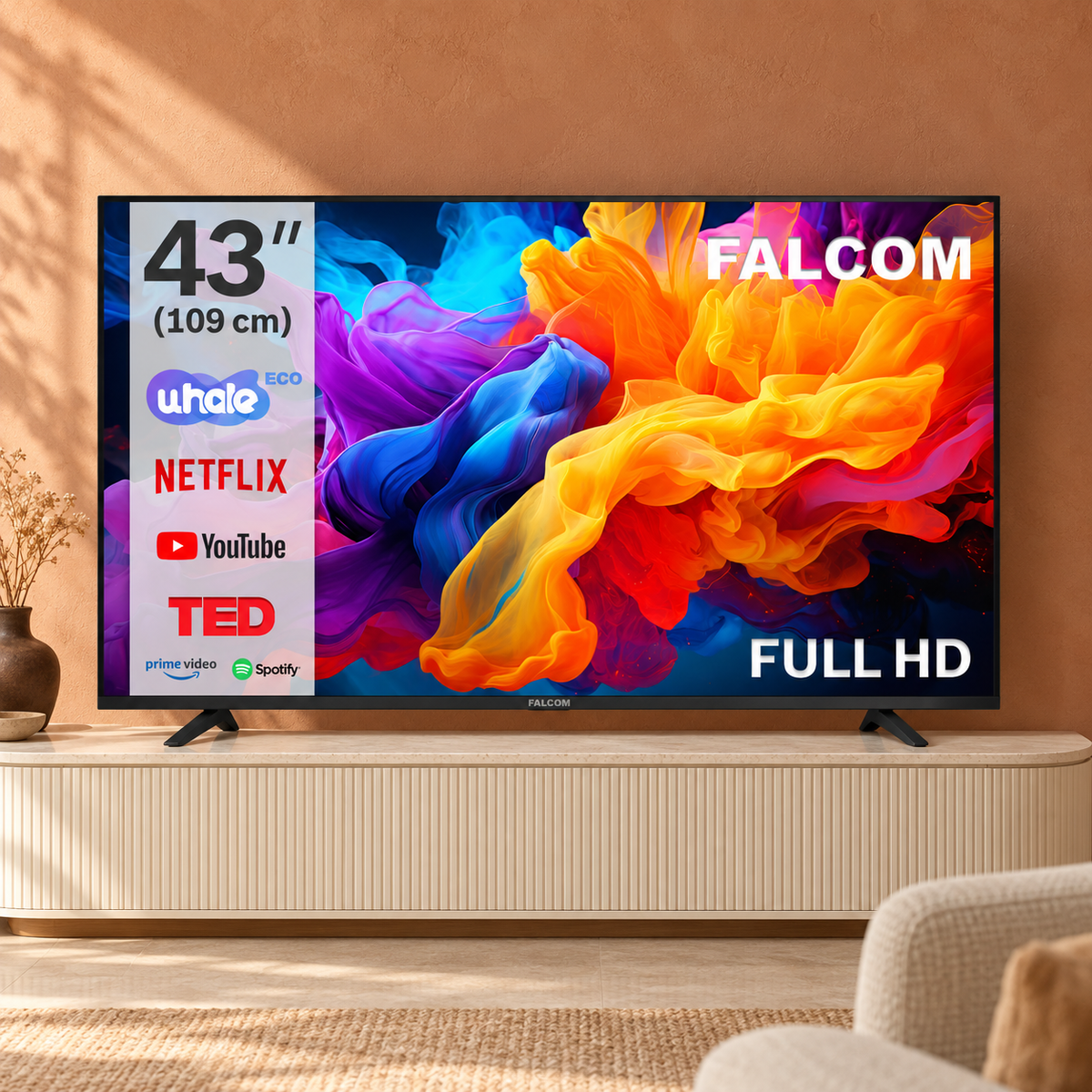 FALCOM TV-43LTF024SM WOS Televizor Smart LED TV FullHD 43", Bluetooth ,WiFi