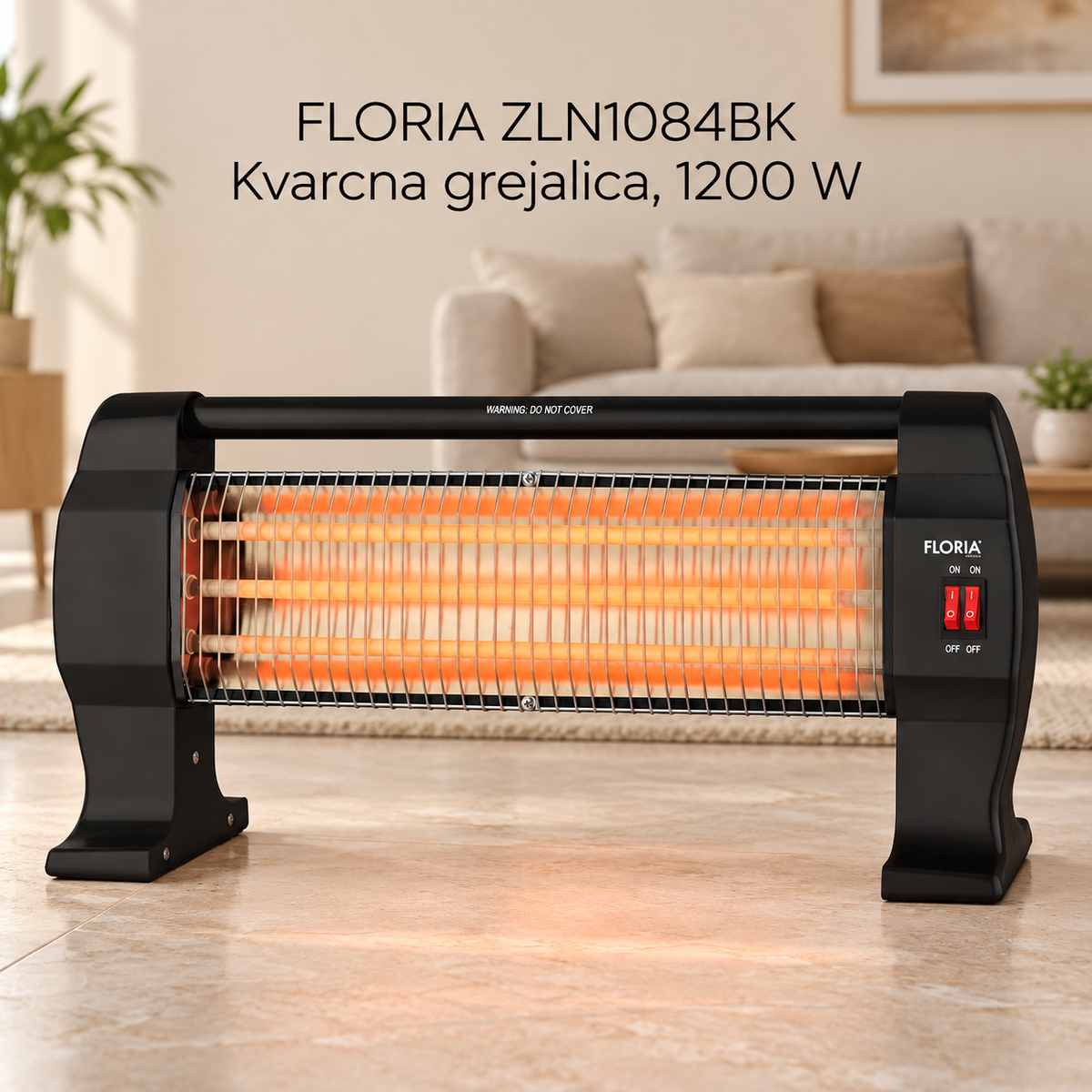 FLORIA ZLN1084BK Kvarcna grejalica, 1200 W