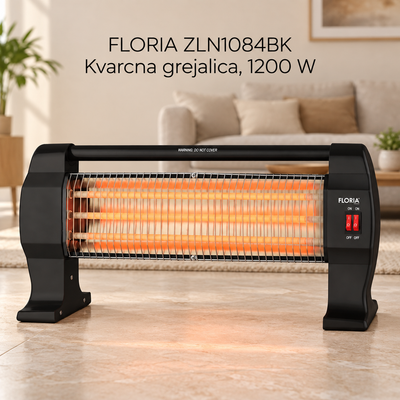 FLORIA ZLN1084BK Kvarcna grejalica, 1200 W