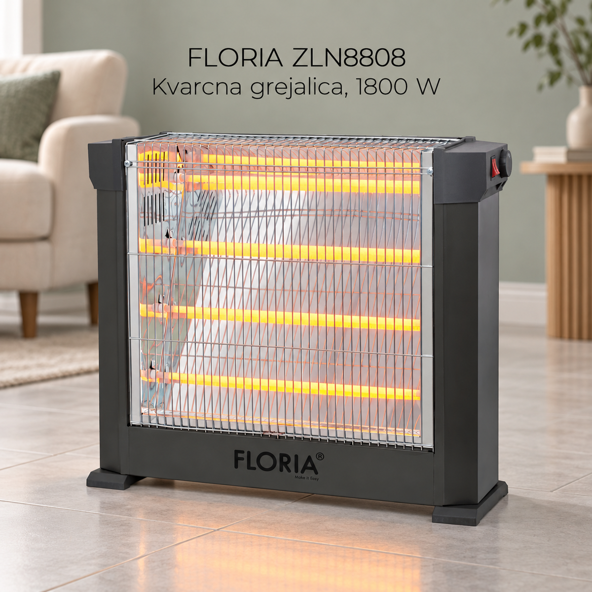 FLORIA ZLN8808 Kvarcna grejalica, 1800 W