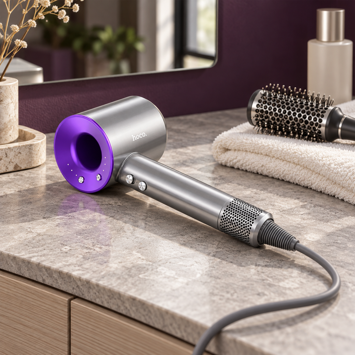 Fen za kosu sa negativnim jonima, 1600 W, ljubičasti HP11 Plus Purple