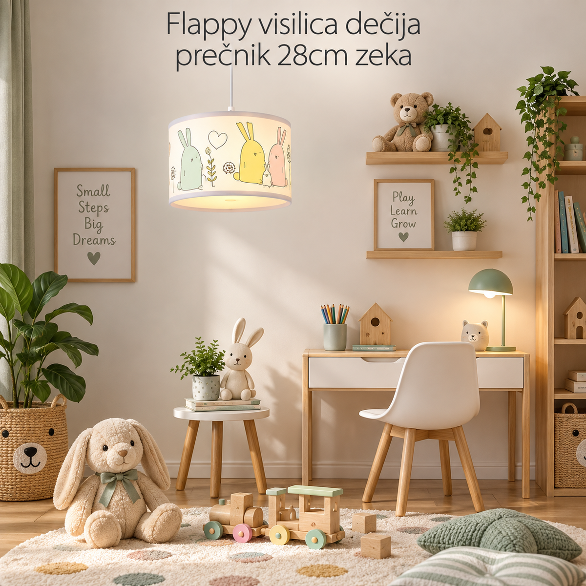 Flappy visilica dečija 1xE27 prečnik 28cm zeka