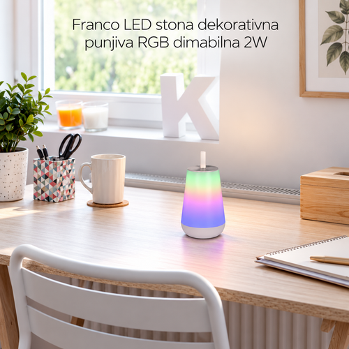 Franco LED stona dekorativna punjiva RGB dimabilna 2W 3000K