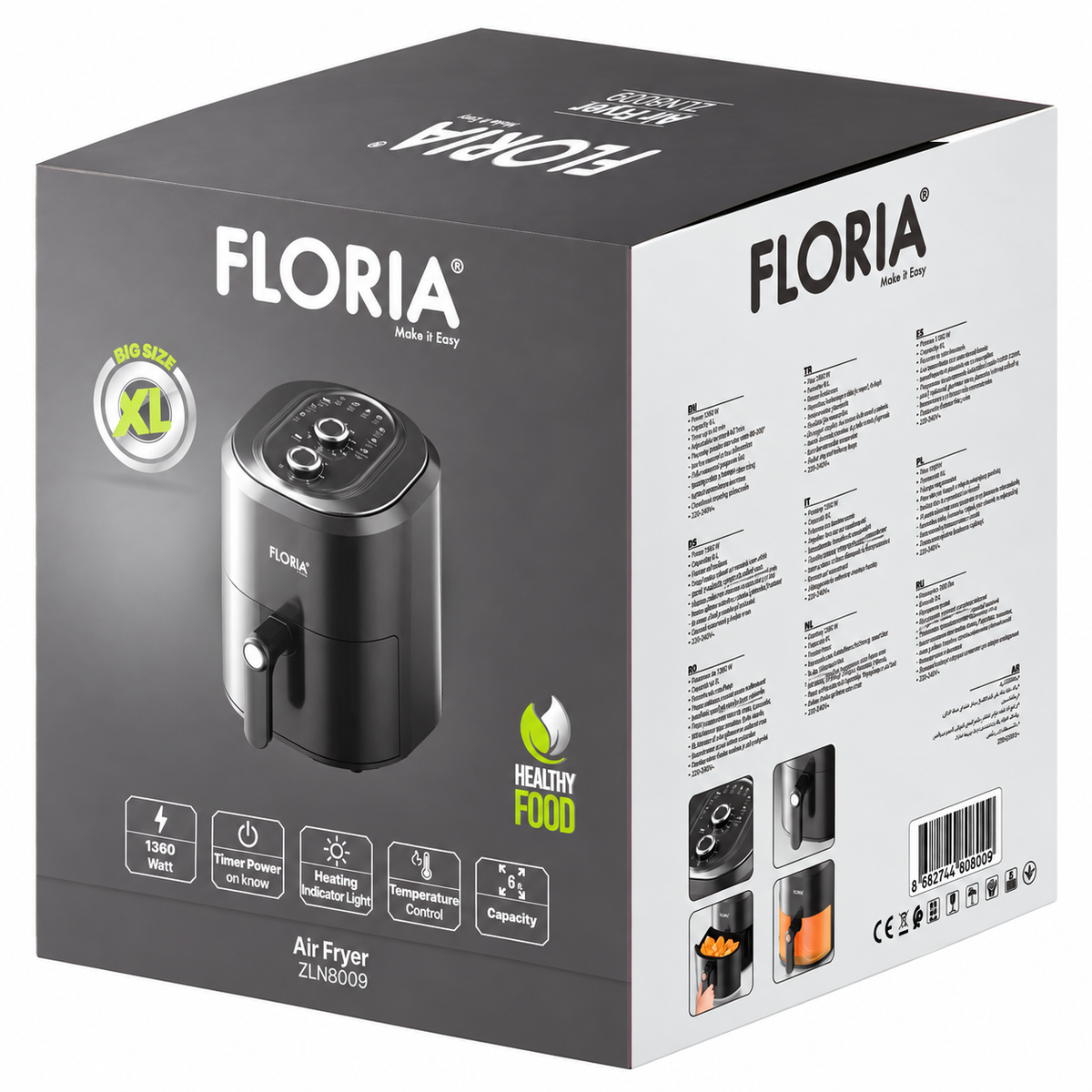 Friteza na vruć vazduh, Timer, 6L - crna ZLN8009