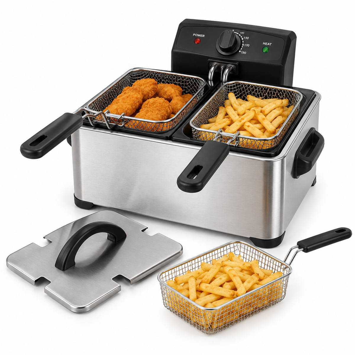 Friteza sa 2 korpe, 5 l, 2000W HGOLS5