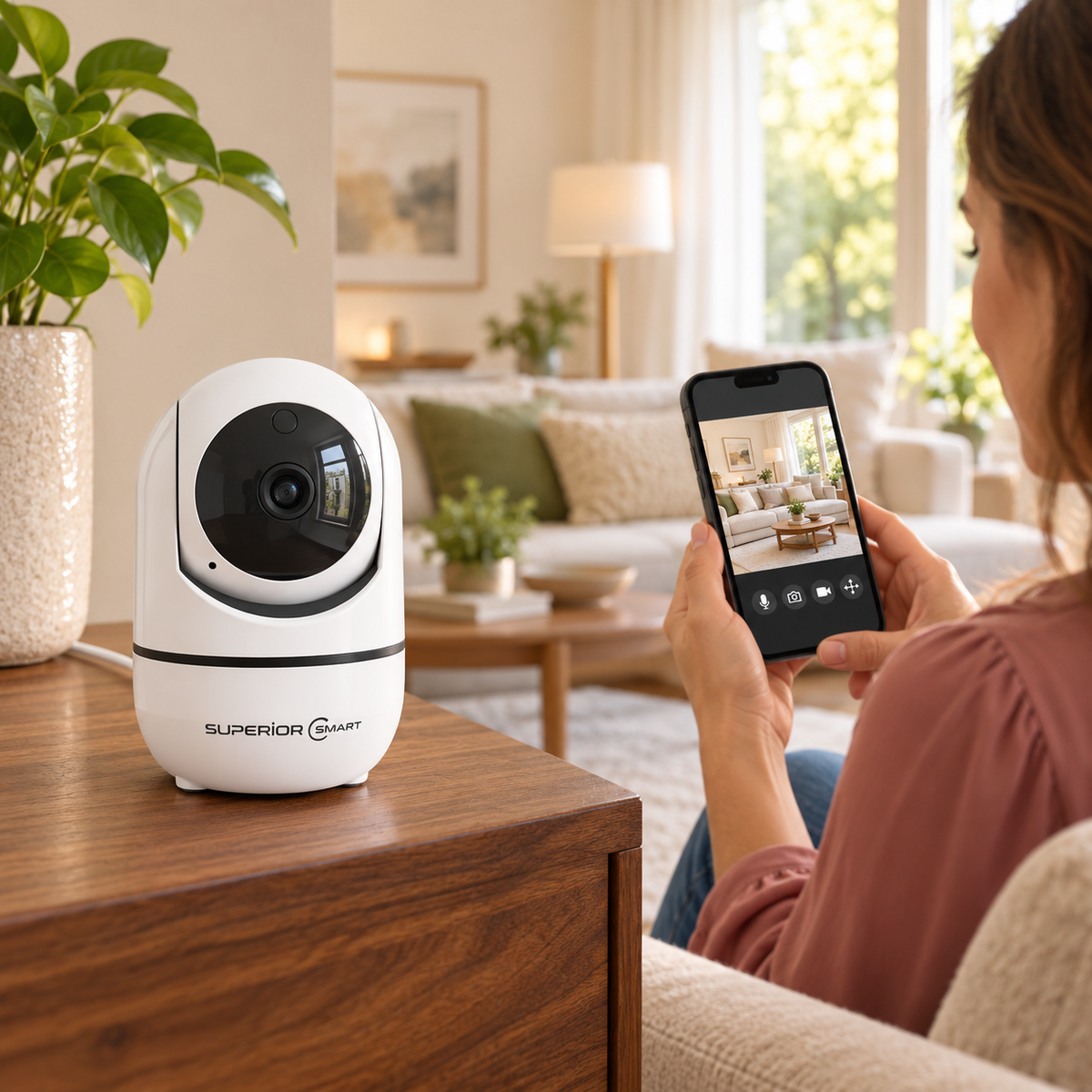Full HD bežična unutrašnja Smart kamera IP kamera, 1080p, WiFi, micro SD