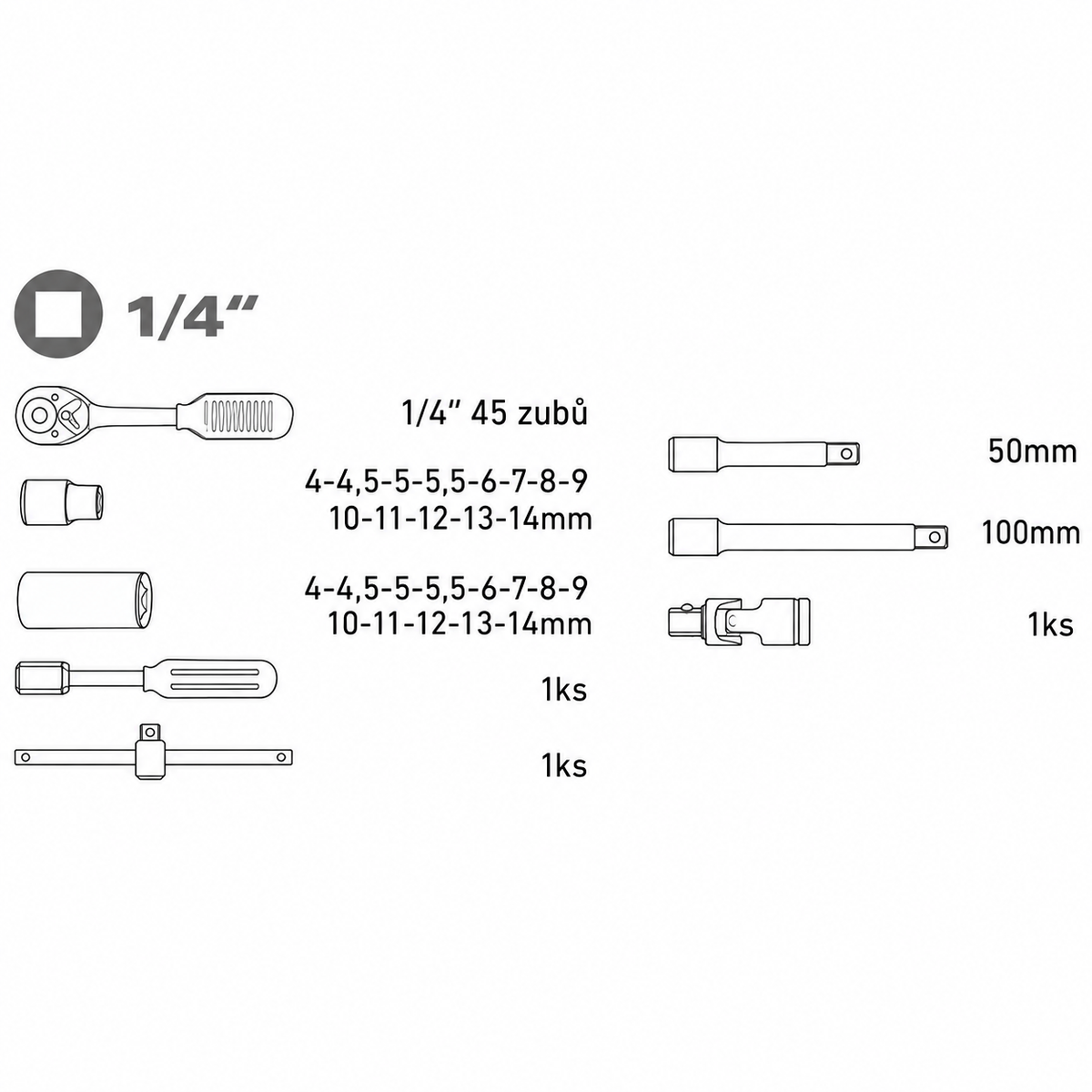 GEDORE SET 32, 1/4" , EP