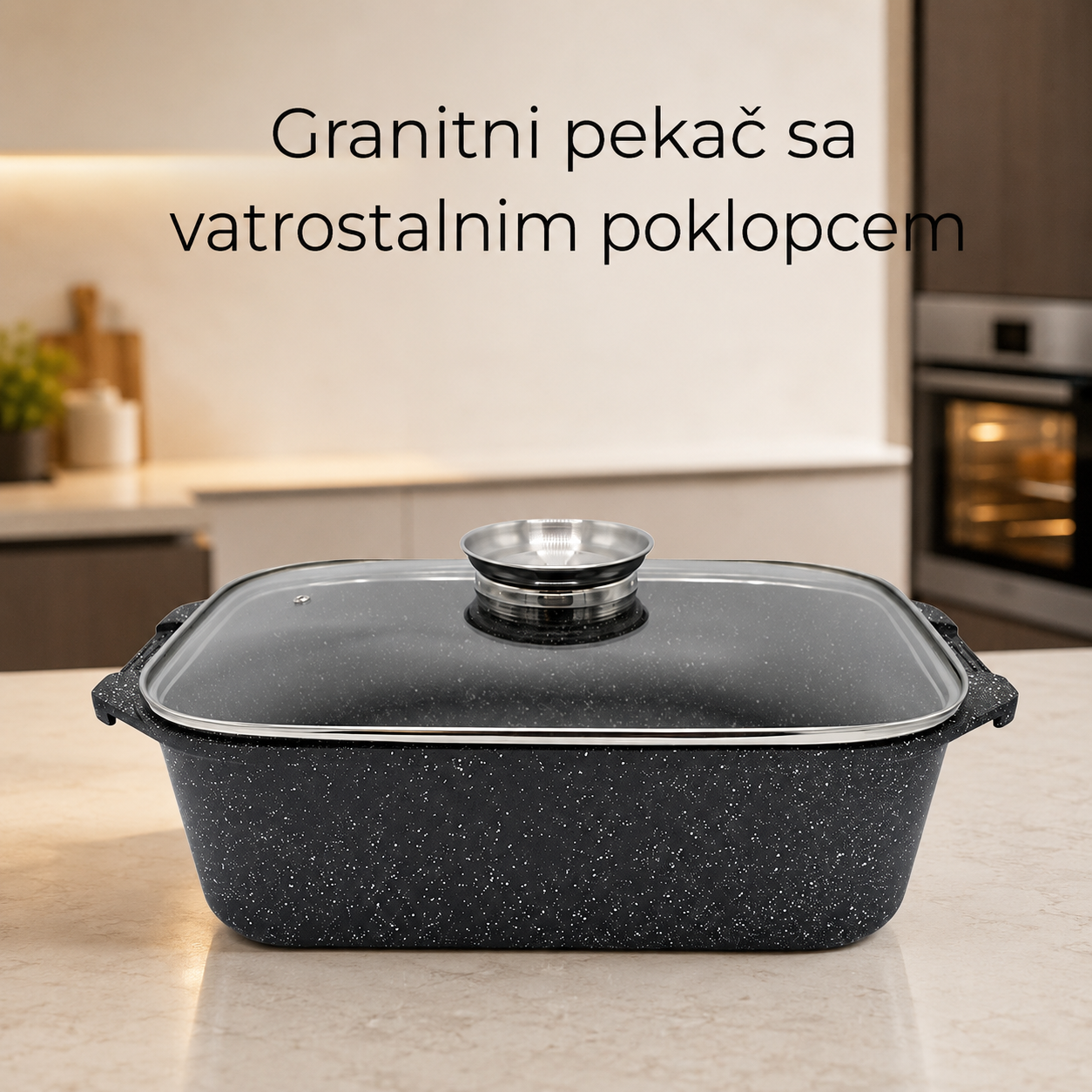 Granitni pekač sa vatrostalnim poklopcem