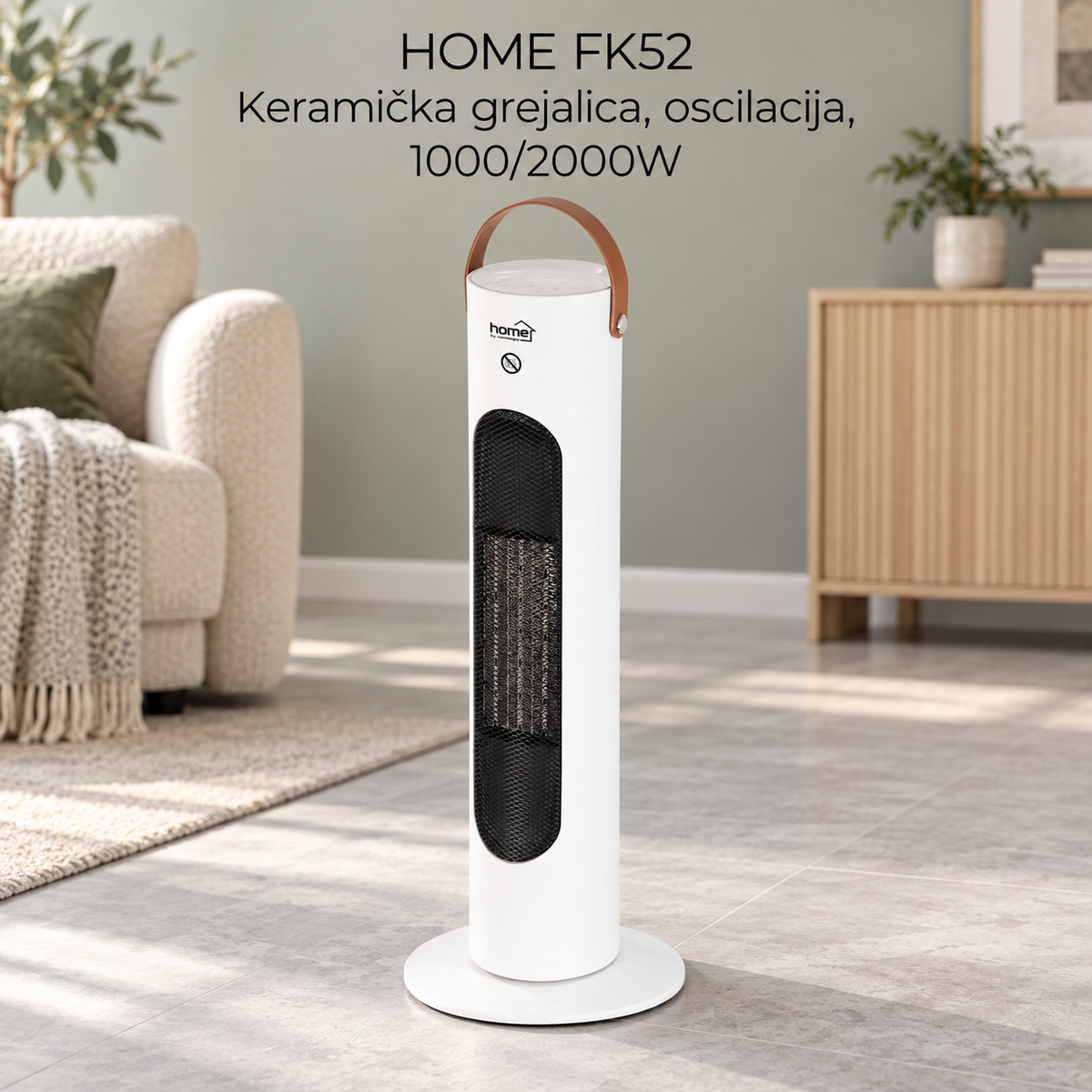 HOME FK52 Keramička grejalica, oscilacija, 1000/2000W