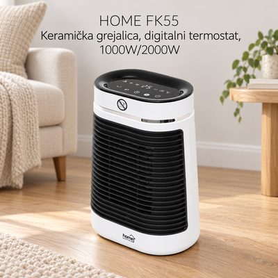 HOME FK55 Keramička grejalica, digitalni termostat, 1000W/2000W