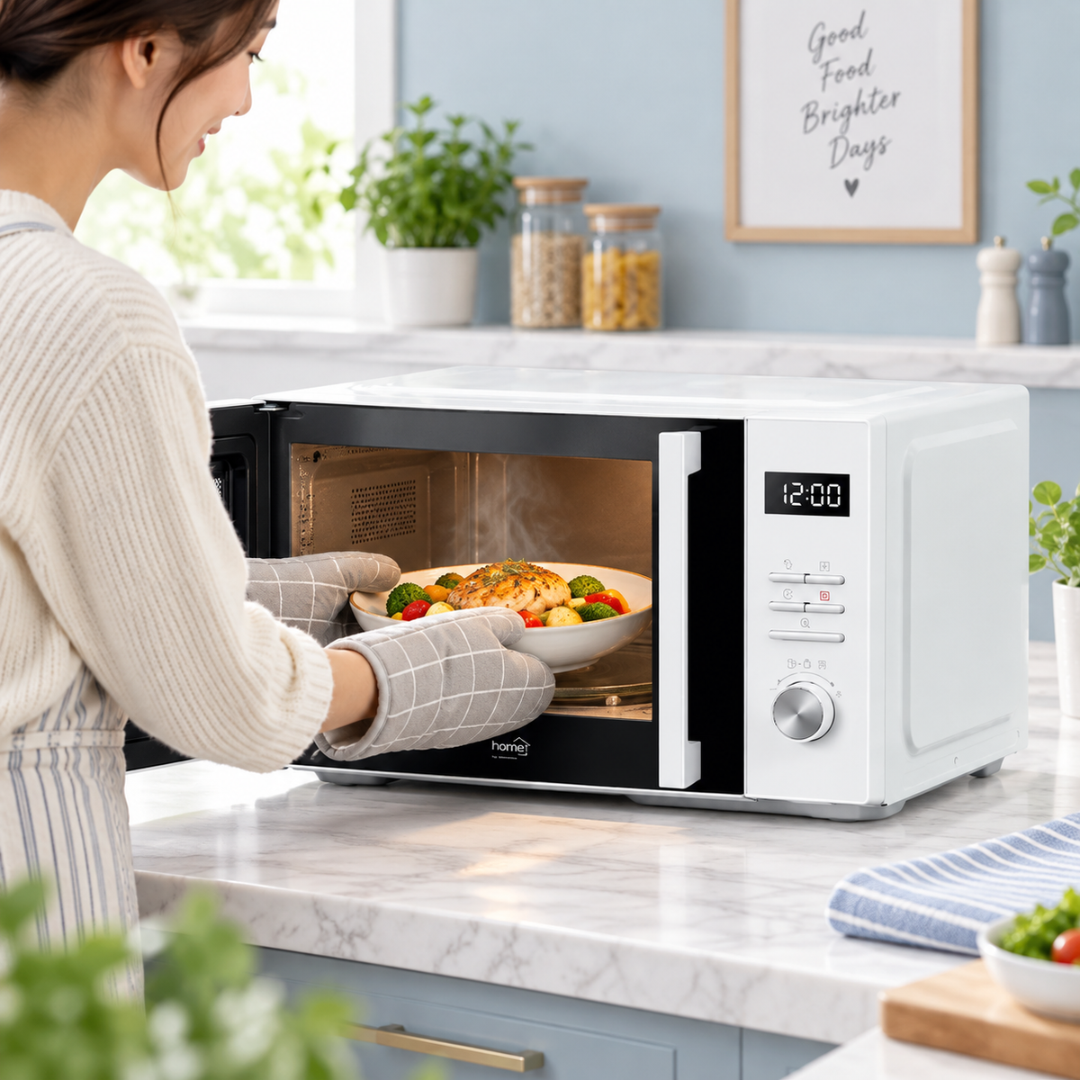 HOME mikrotalasna pećnica sa grill funkcijom, 25 l, 900W, bela HGMH25G