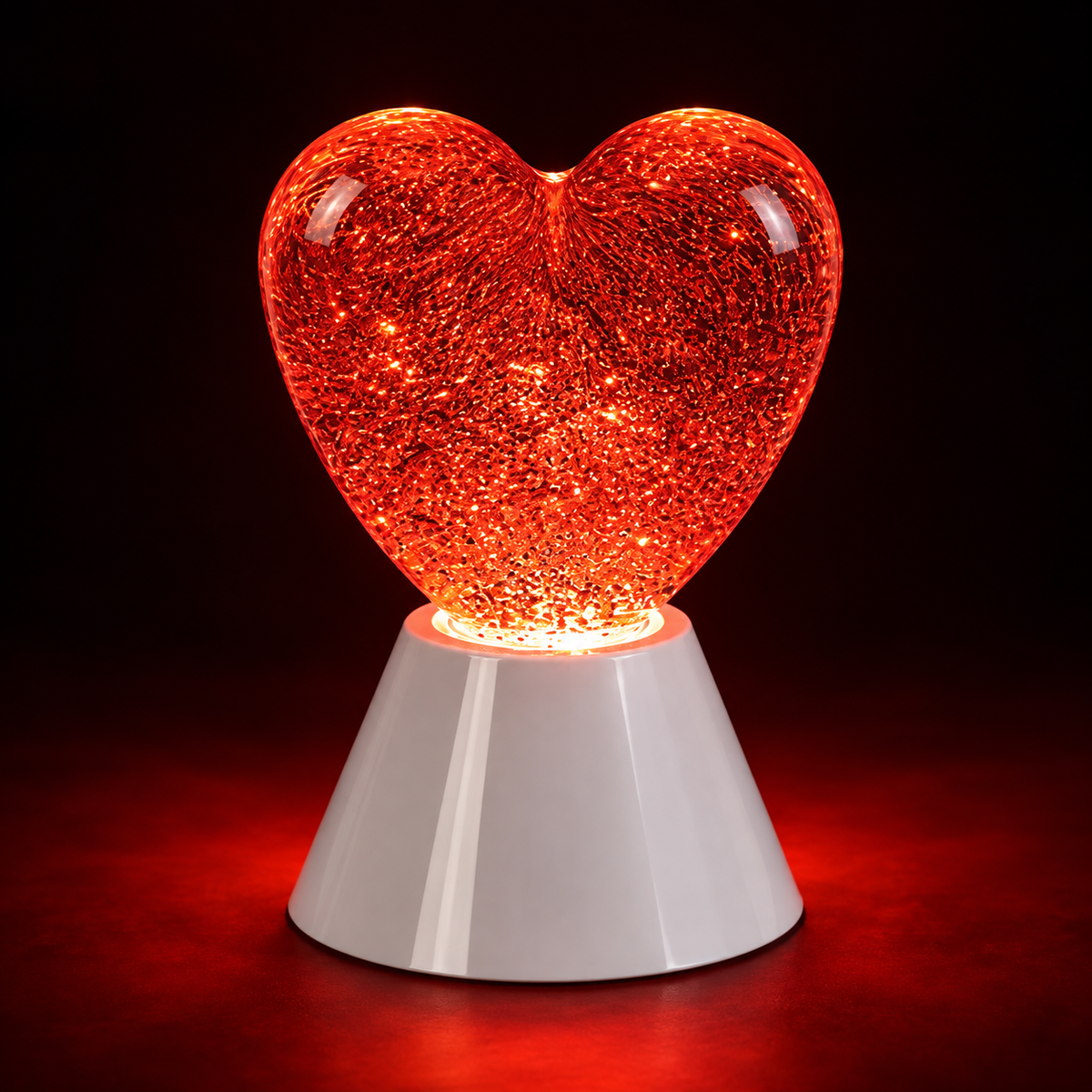 Heart gliter RGB lampa na baterije