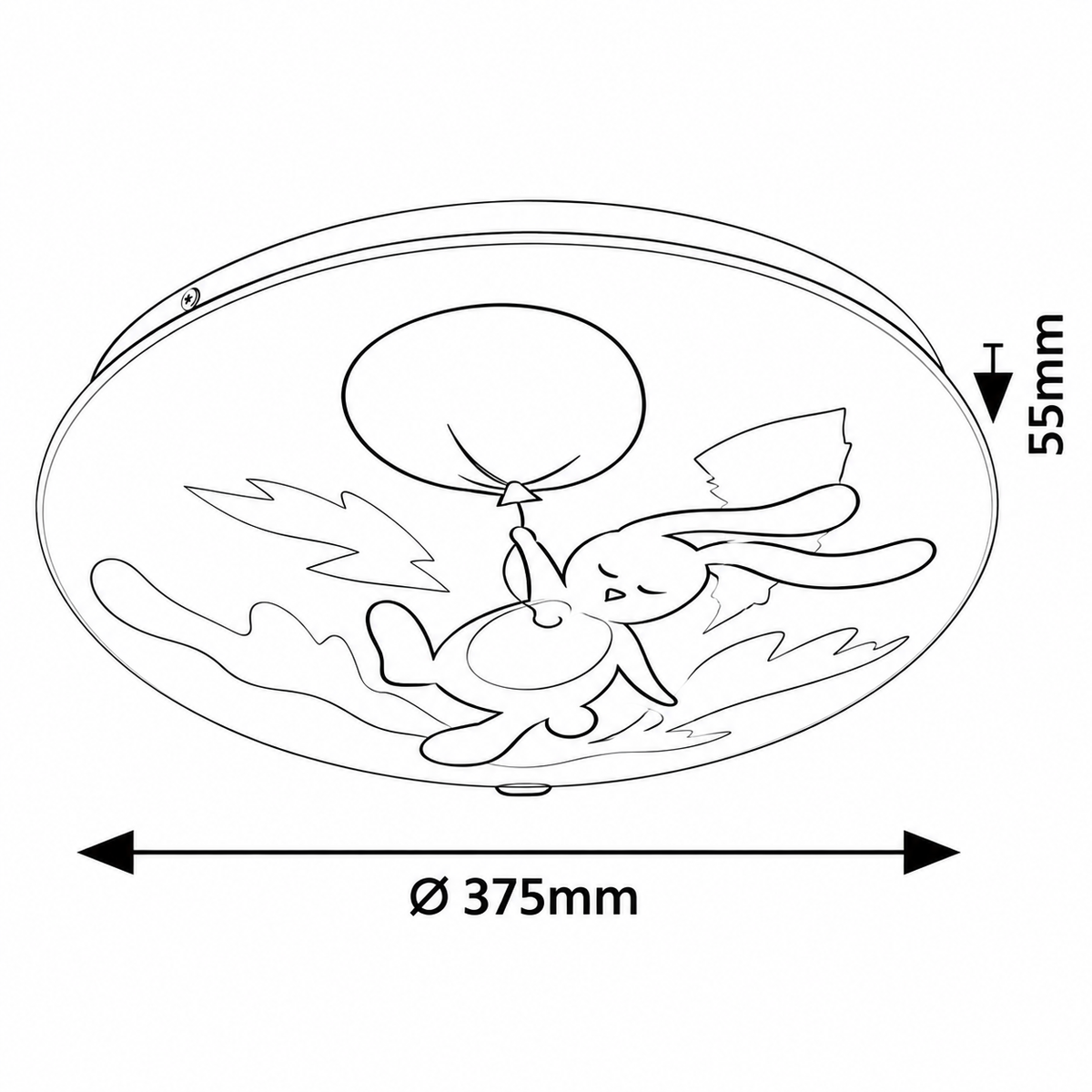 Hopply plafonjera dečija LED 24W 3000K 37 5cm zeka