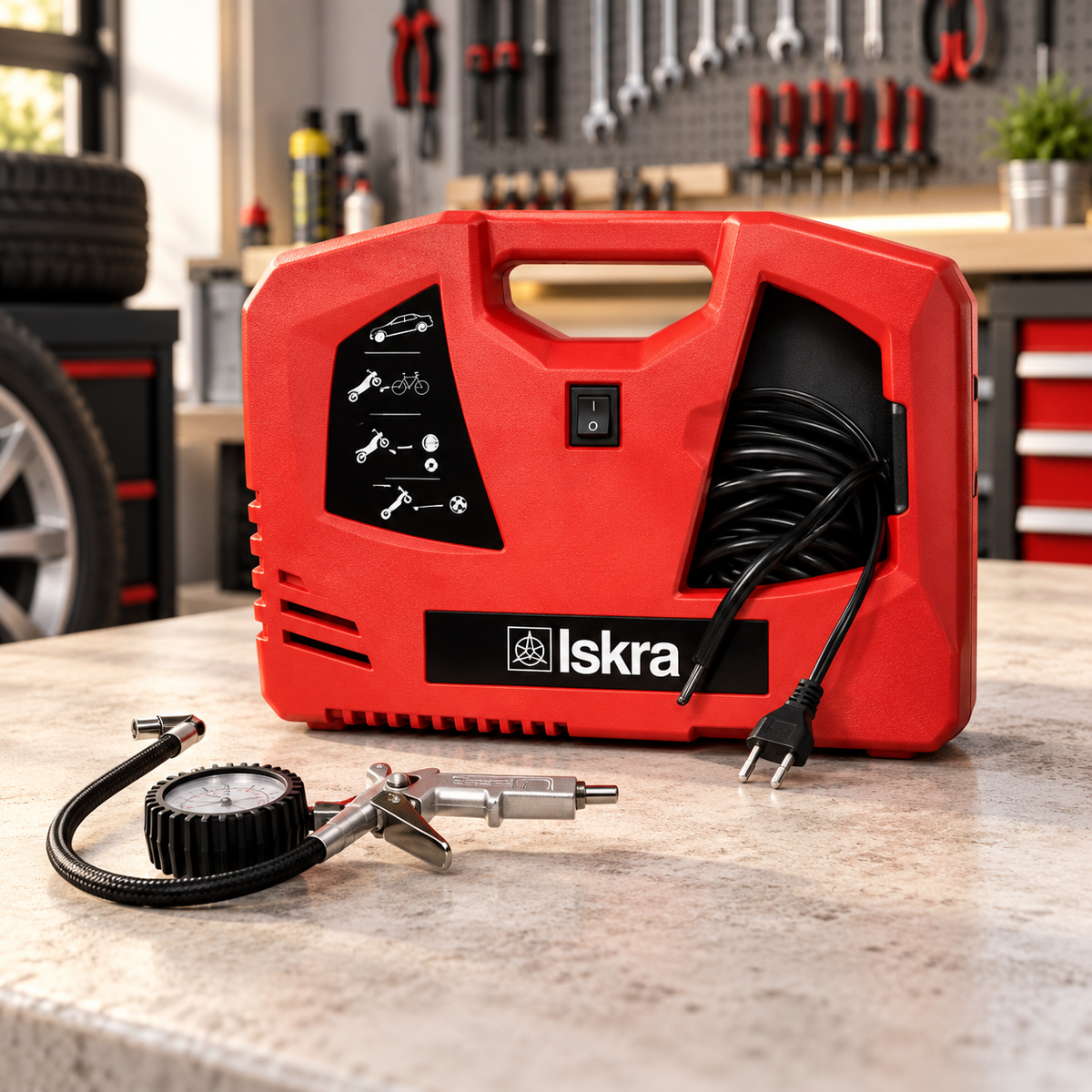ISKRA prenosni kompresor 1100W 8 bara BC1100