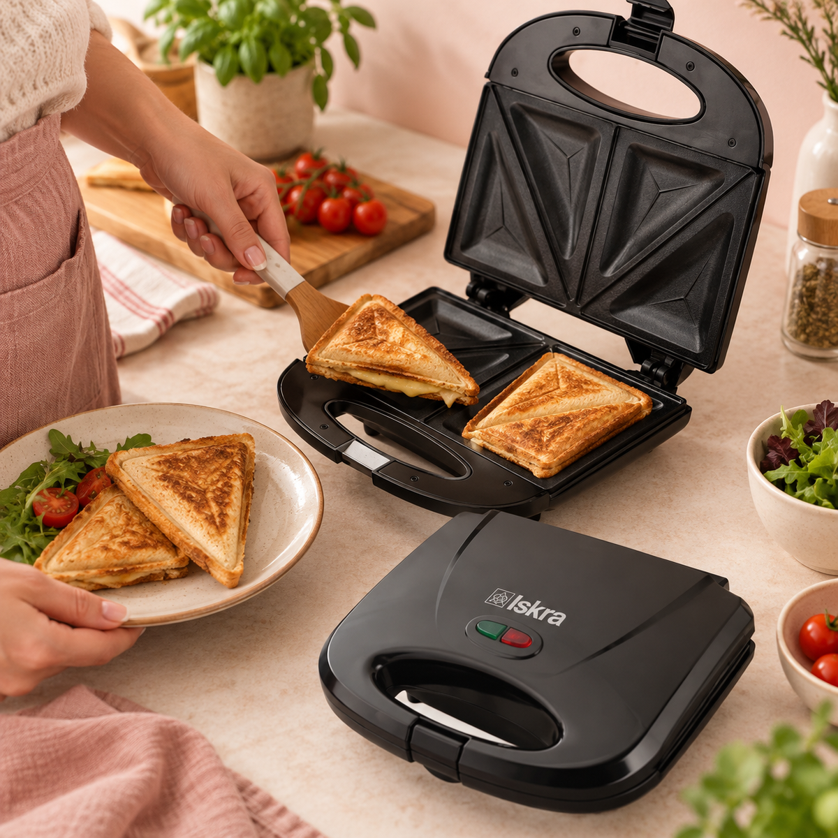 ISKRA sendvič toster 800W SM-2-BL