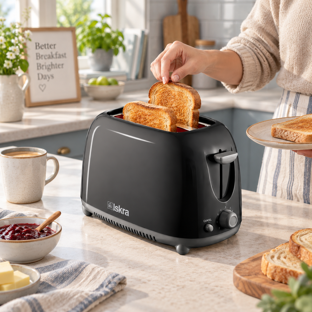 ISKRA toster 750W THT-8866-BL