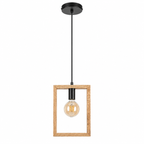 Indigo visilica 1xE27 crna metal/drvo