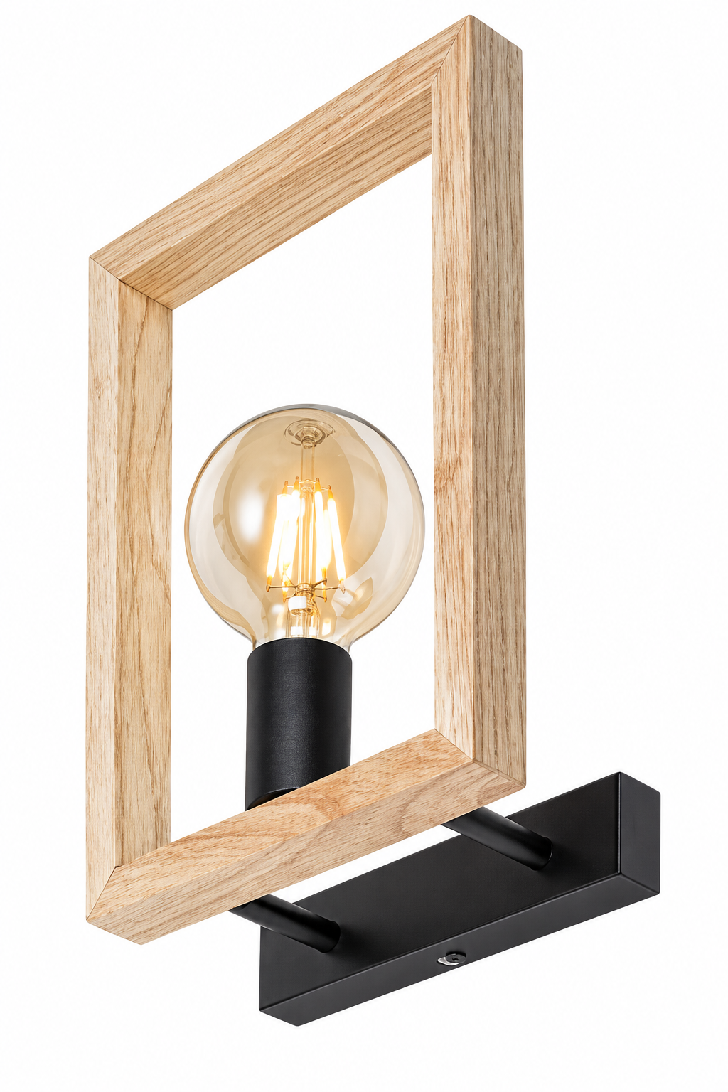 Indigo zidna lampa 1xE27 crna metal drvo