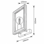 Indigo zidna lampa 1xE27 crna metal drvo