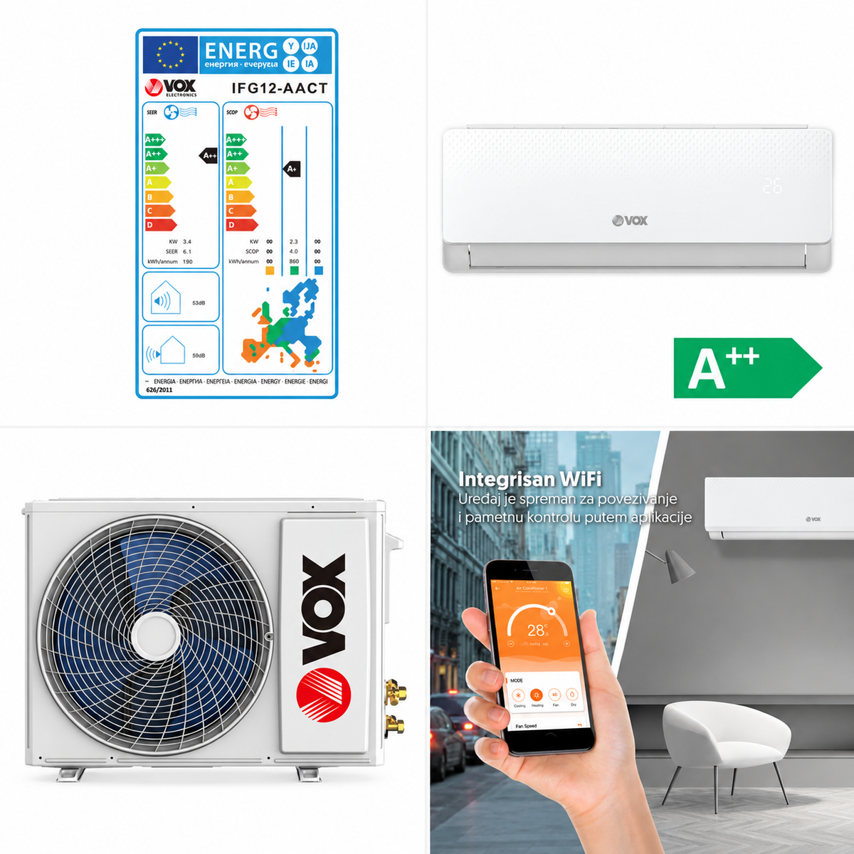 Inverter klima uređaj VOX IFG12-AACTW VOX-IFG12-AACTW
