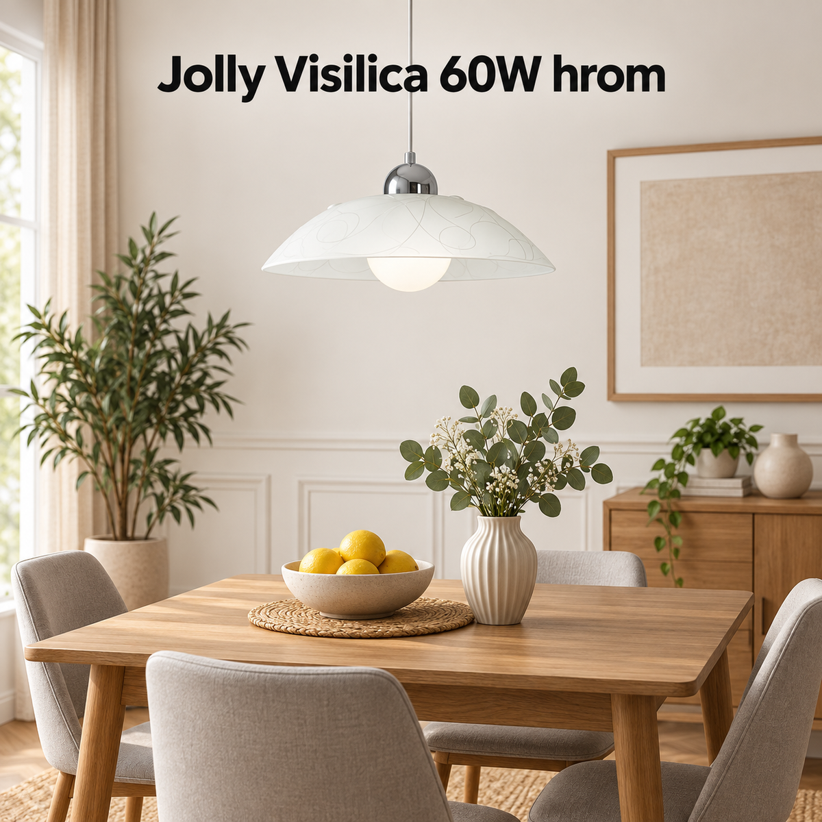 Jolly Visilica D40 E27 60W hrom