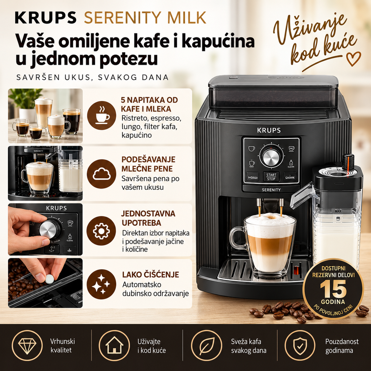 KRUPS ESPRESSO APARAT ZA KAFU EA402H