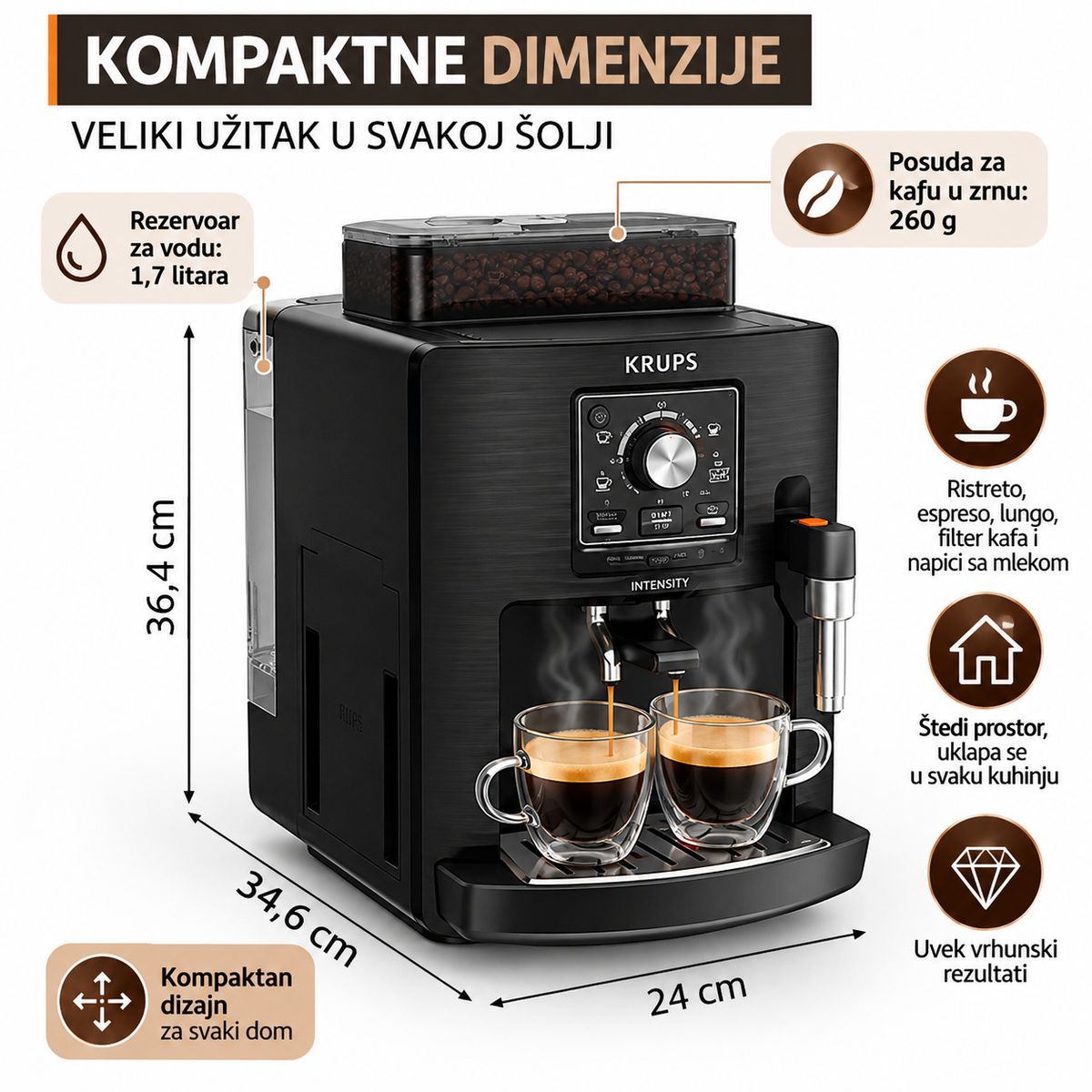 KRUPS ESPRESSO APARAT ZA KAFU EA5008