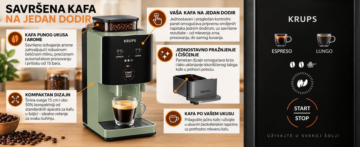 KRUPS ESPRESSO APARAT ZA KAFU SA401L