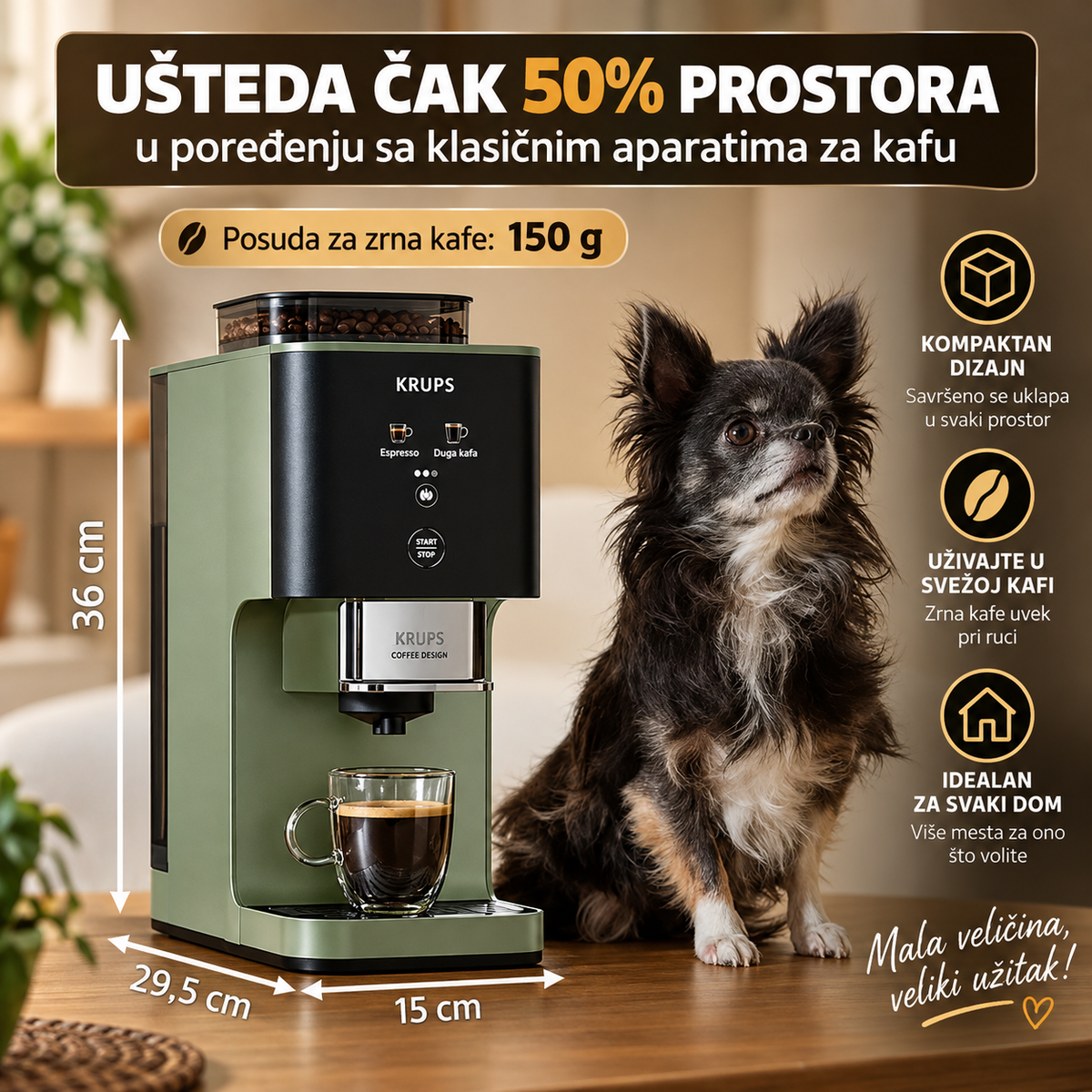 KRUPS ESPRESSO APARAT ZA KAFU SA401L