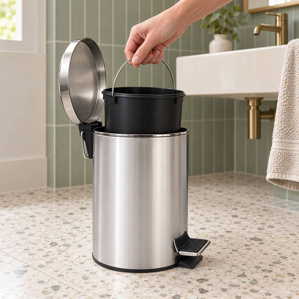 Kanta za smeće sa pedalom, 5 l, INOX ZLN6881