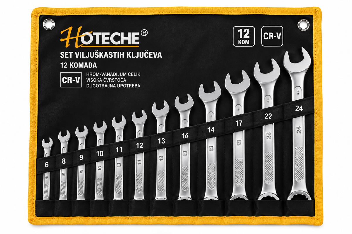 Ključ vilasto okasti 12x 8-22 CRV Hoteche