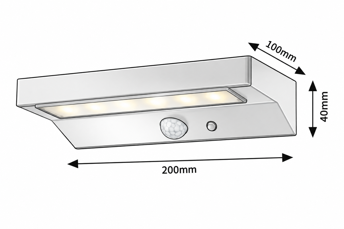 Korana spoljna solarna zidna lampa crna aluminijumska 6W