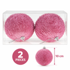 Kugle za jelku  set 2kom  10cm  gliter roze 594678