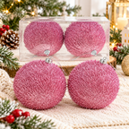 Kugle za jelku  set 2kom  10cm  gliter roze 594678
