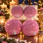 Kugle za jelku  set 2kom  10cm  gliter roze 594678