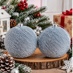 Kugle za jelku  set 2kom  10cm  gliter srebrne 594487