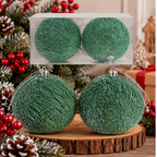 Kugle za jelku  set 2kom  10cm  gliter zelene 594203
