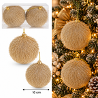 Kugle za jelku  set 2kom  10cm  gliter zlatne  594289