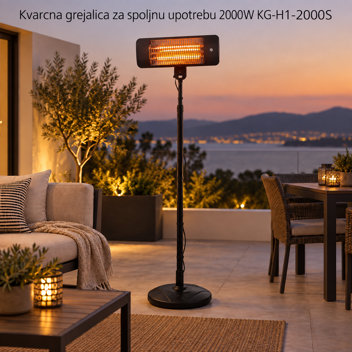 Kvarcna grejalica za spoljnu upotrebu 2000W KG-H1-2000S