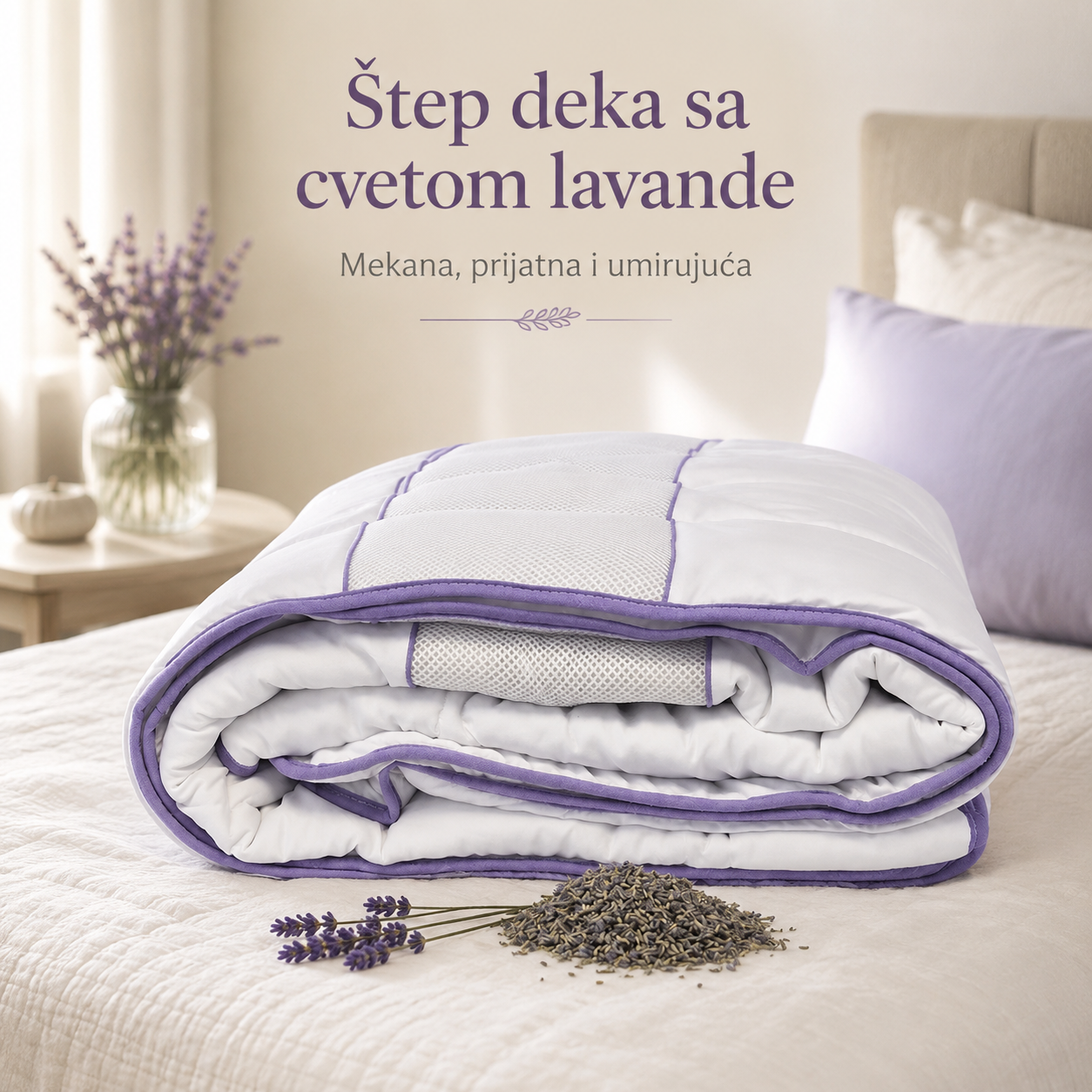 Štep deka sa cvetom lavande – toplina, mekoća i prijatan osećaj opuštanja