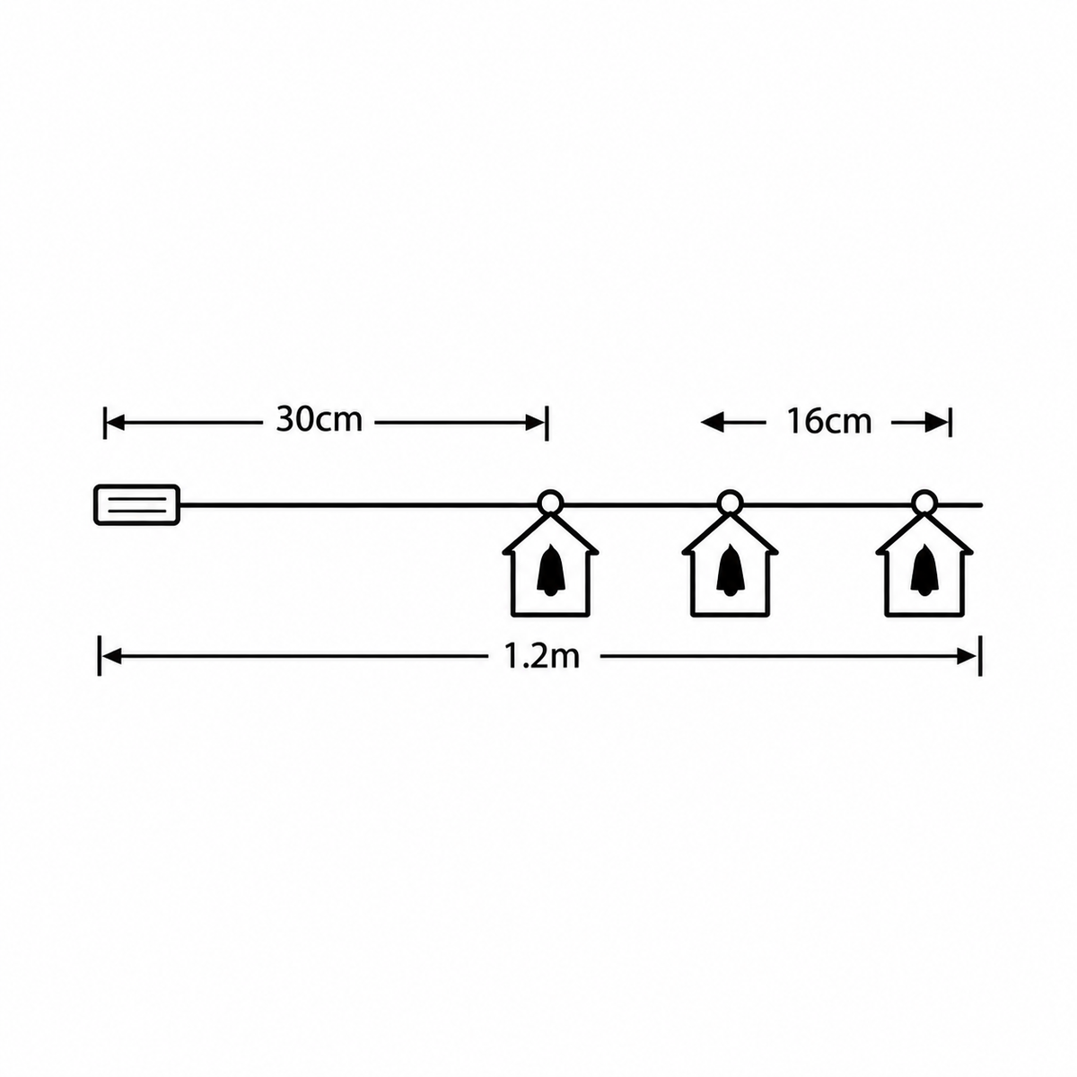 LED svetleći niz "kućice" 0.9m ML-C3010