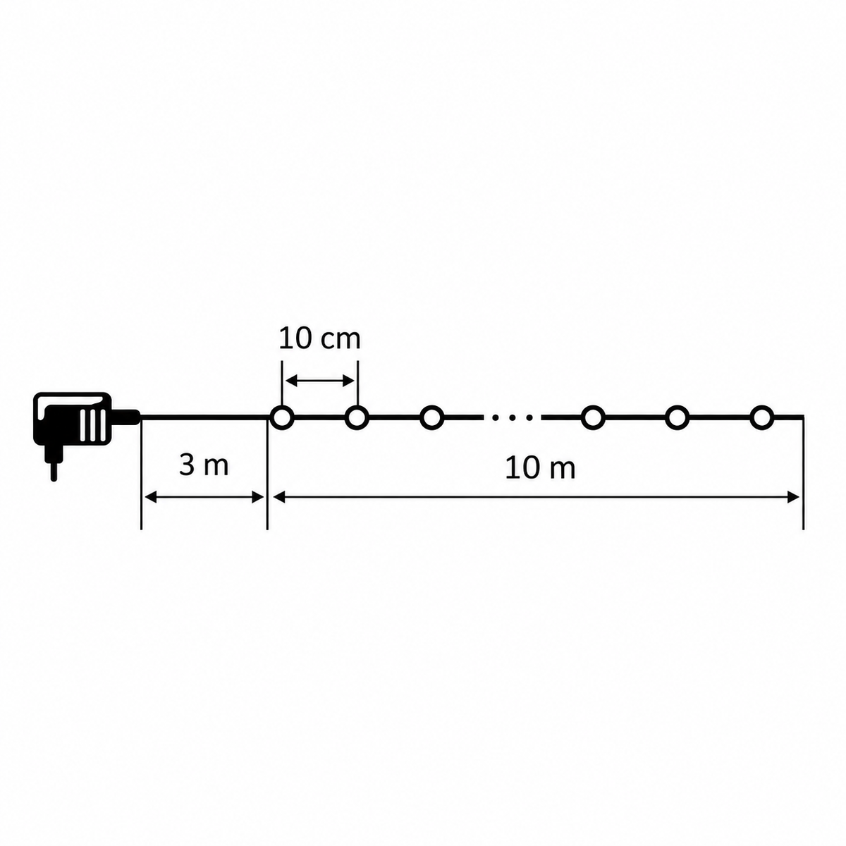 Lampice za jelku sa 100 toplo belih LED dioda ML-C2009 10m