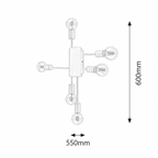 Lanny plafonjera LED E27 6x15W