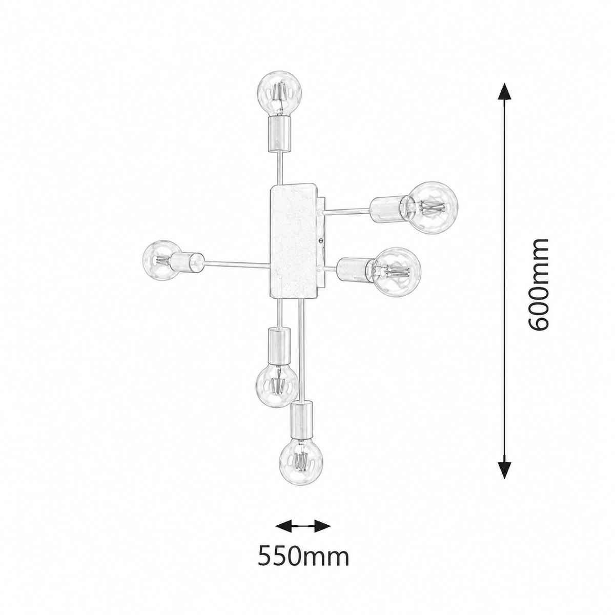 Lanny plafonjera LED E27 6x15W