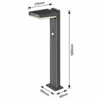 Lasset solarna podna aluminium crna LED 4W visina 50cm senzor pokreta